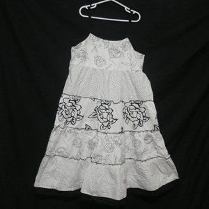 JESSIE GIRL | size 14 | 100% Cotton | Black and White Floral Summer Dress | NWOT